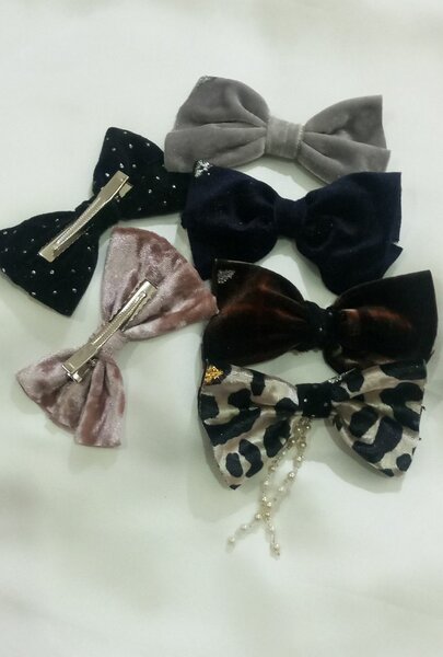 Hair bows Pack of 4 multicolor velvet