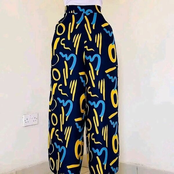 Pantalon large imprimé pour femme