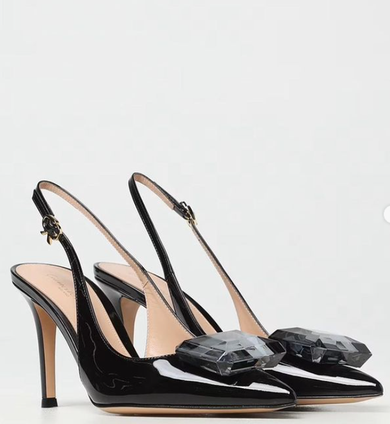 black shoes with stone