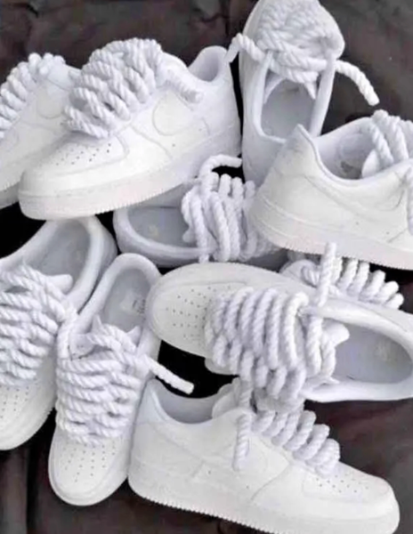 Lacets Épaissis Blancs pour Nike Air Force