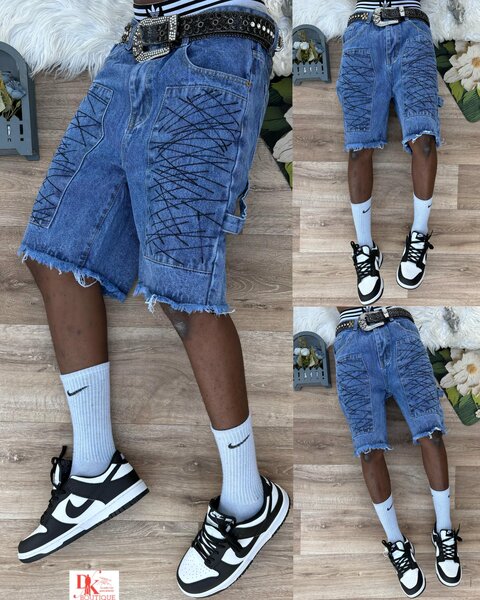Shorts en jean avec lacets
