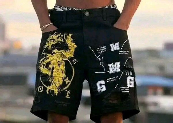 Shorts homme noir avec motifs