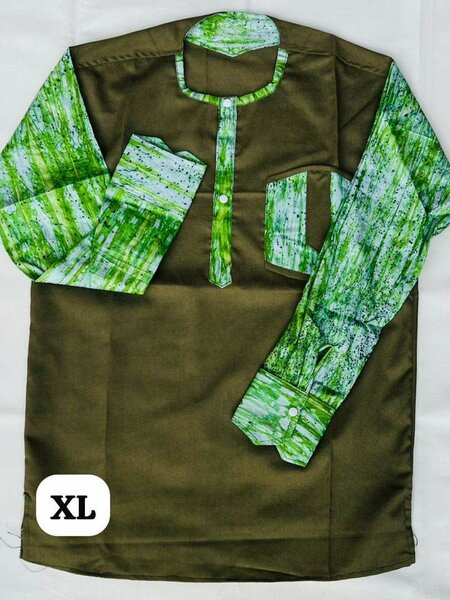 Chemise ethnique XL en tissus colorés