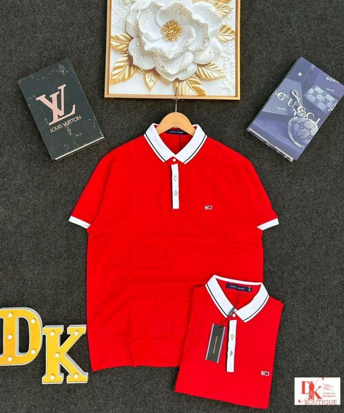 Polo rouge élégant homme