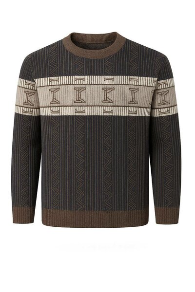 Pull en laine motifs géométriques