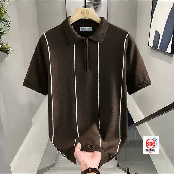 Polo Homme Élégant à Rayures