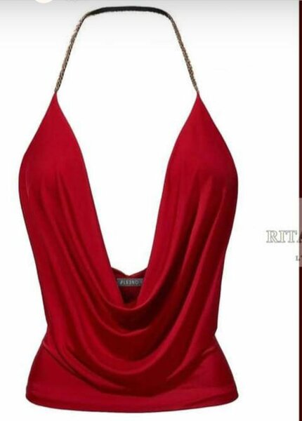 Top dos nu rouge élégant