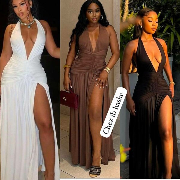 Robe longue fendue élégante