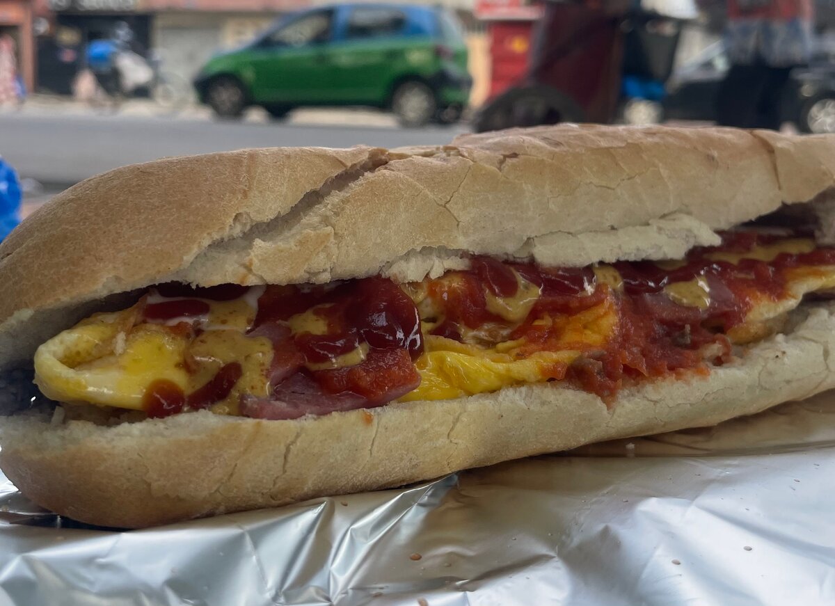 œuf, jambon, viande hachée .