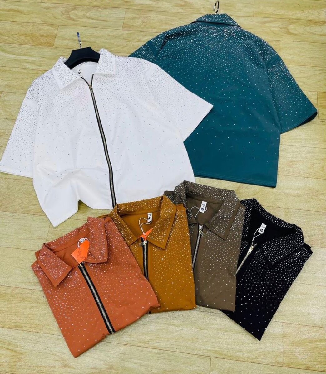 Chemises zippées scintillantes