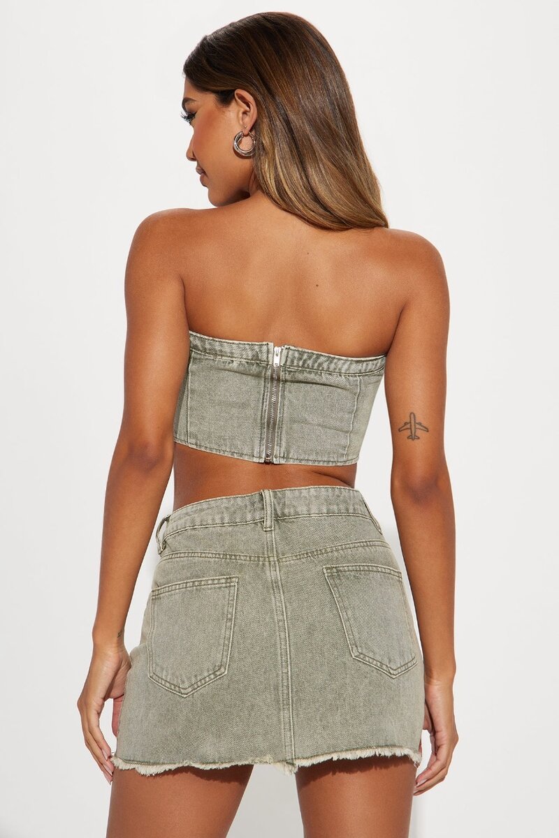 FASHIONNOVA DENIM TWO PIECE