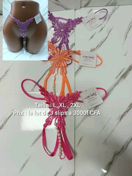 Ensemble de 3 strings dentelle pour femme