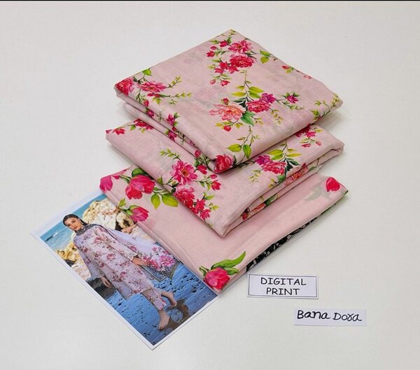 Lady's 3pc Lawn Unstich Suit