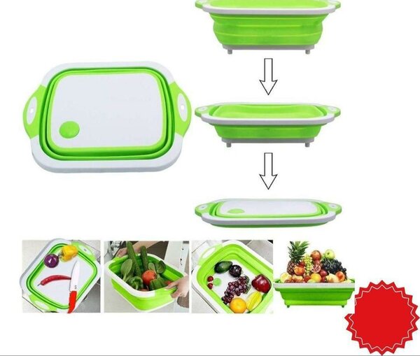 4 in 1 foldable cutting board colander draining basket