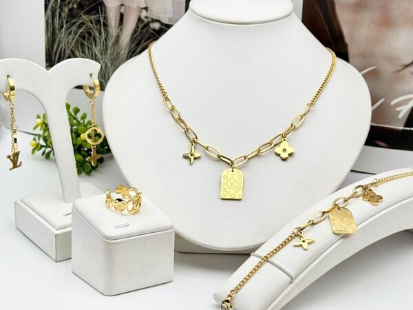 Parure Bijoux Dor Plaque