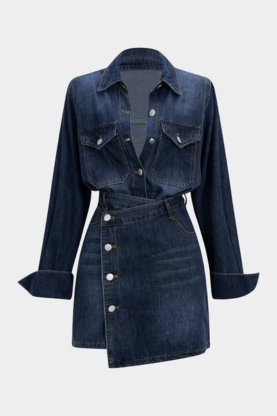 Robe chemise en jean chic