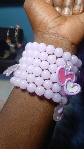 Bracelet perles violettes