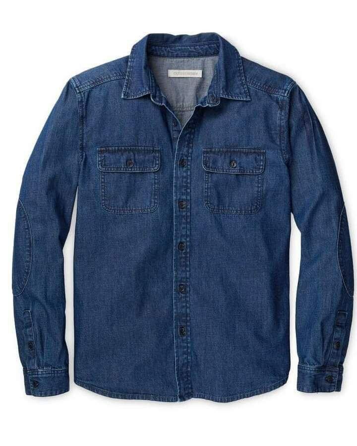 Denim deep blue men shirts