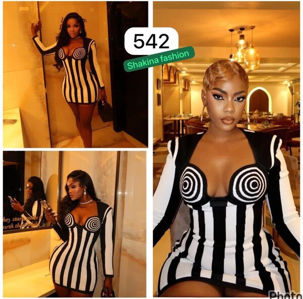 Robe moulante rayée élégante