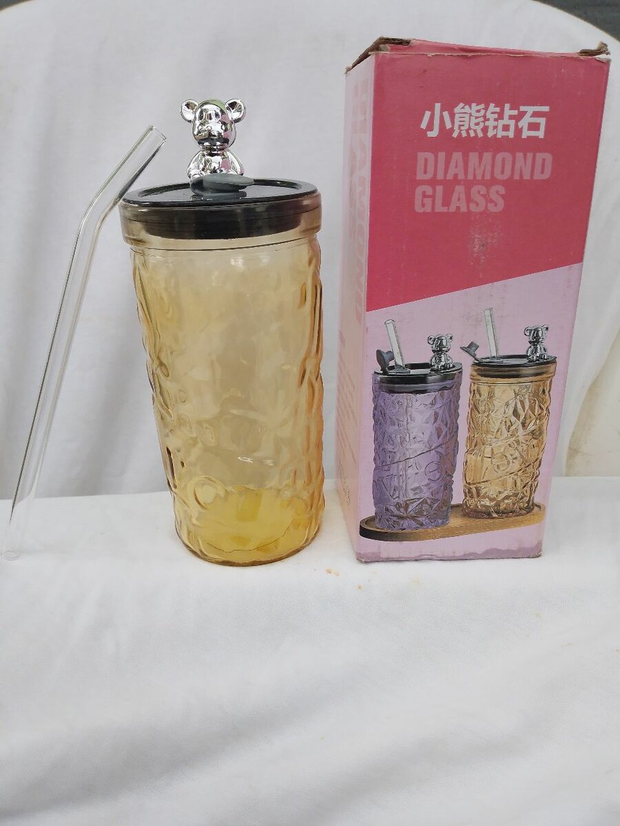 Verre Diamant avec Paille