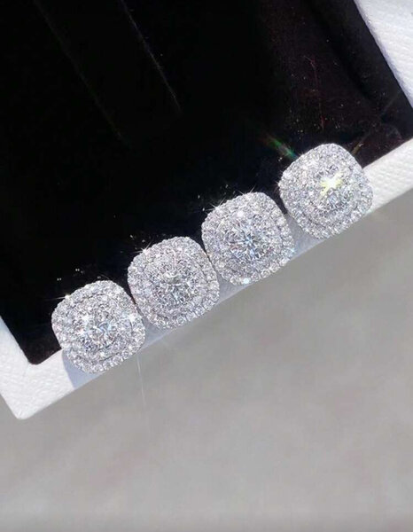 Boucles d'oreilles en argent brillantes