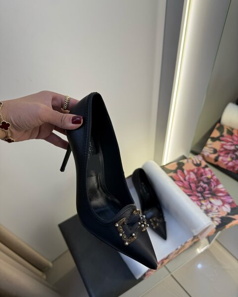 Стильные туфли на каблуках, чёрные