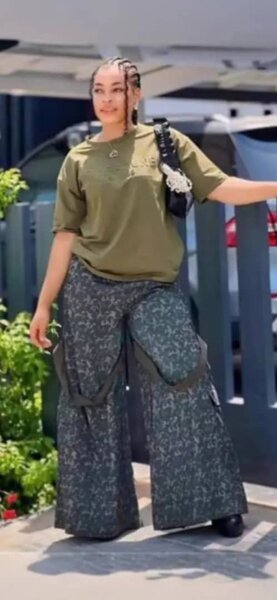 Pantalon large camouflage femme