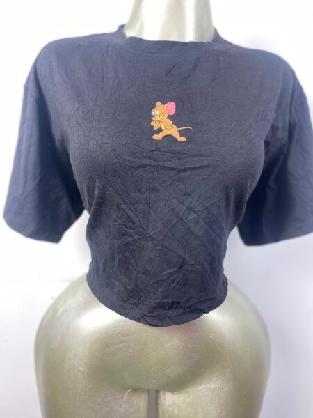 T-shirt court noir imprimé