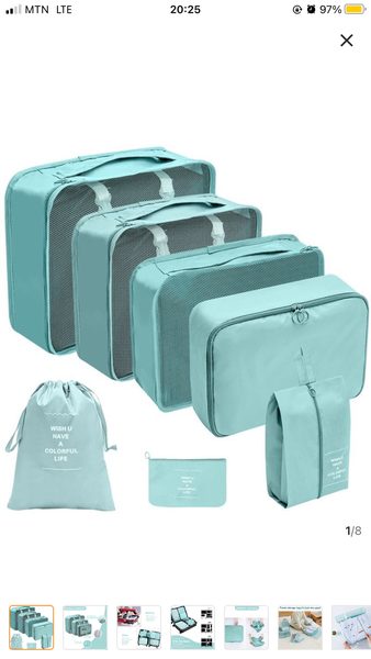 7pcs travel bag organiser