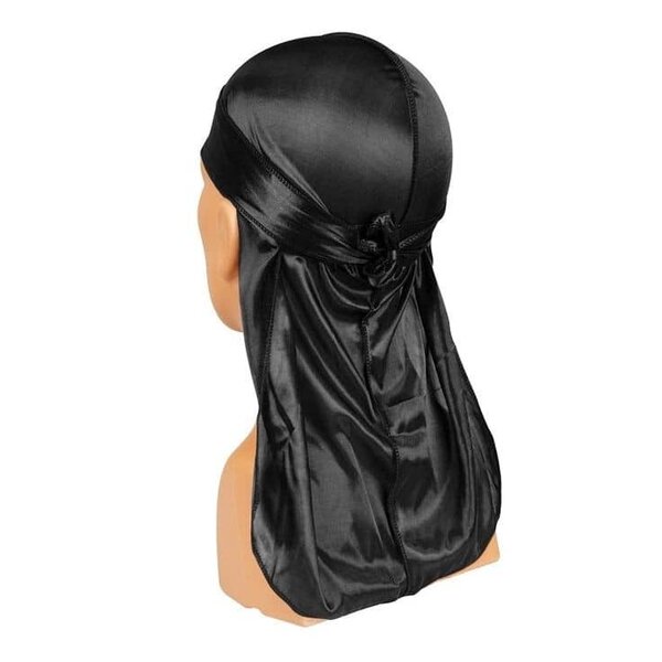 Durag en satin noir