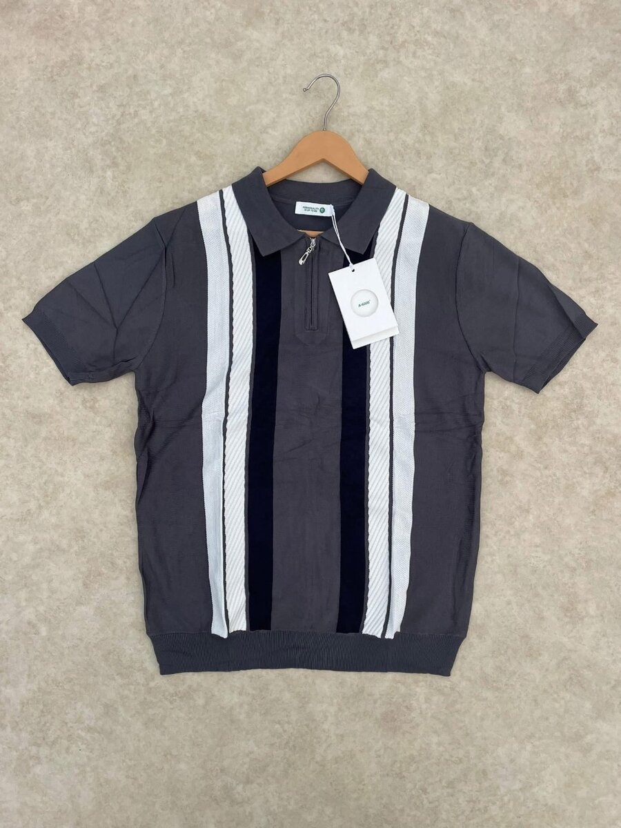 Polo golf rayé homme élégant