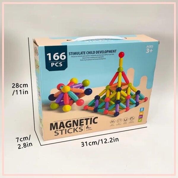 Bâtons Magnétiques Enfants 166 PCS