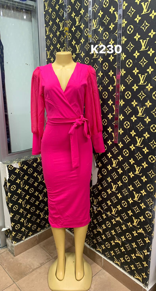 pink dress with long sleeves