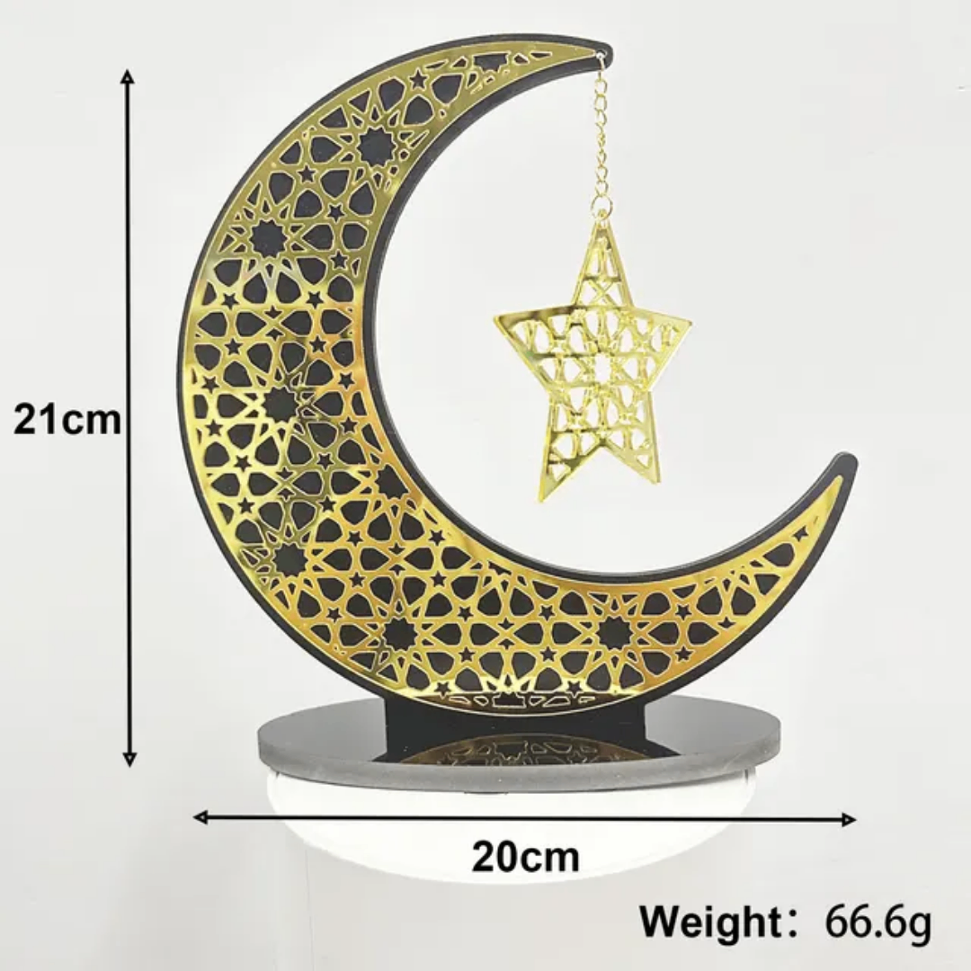 Décoration Lune et Étoile Dorée