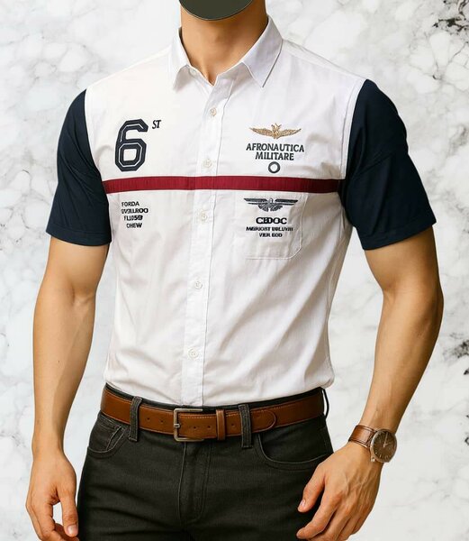 Chemise polo bicolore homme