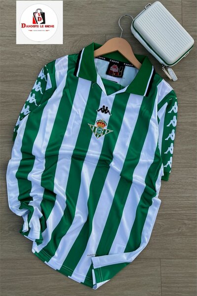 Maillot de football rayé vert