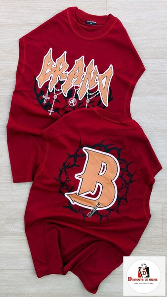 T-shirt graphique rouge tendance