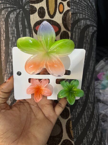 Pince à cheveux fleur multicolore