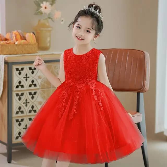 Robe Rouge Éclatante Fille
