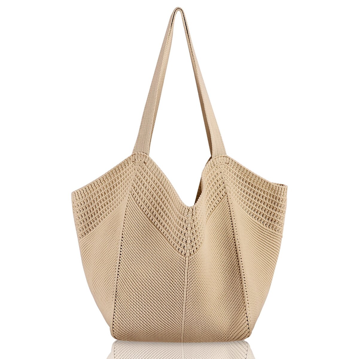Sac cabas en paille et cuir beige