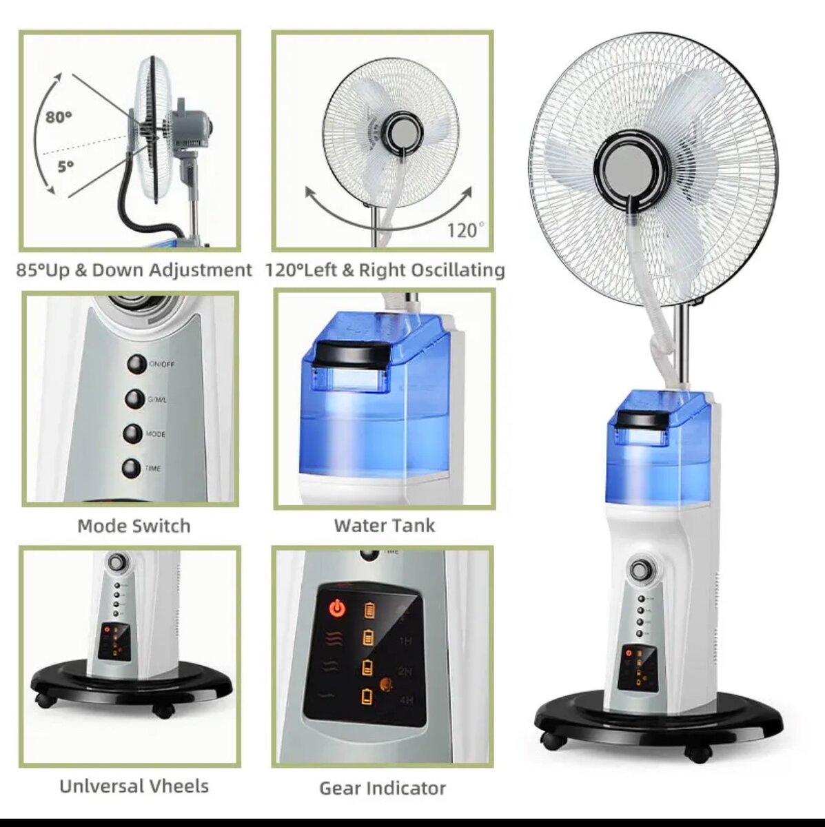 Rechargeable 16 inch standing fan