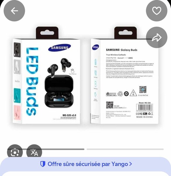 Écouteurs s20 blutooth