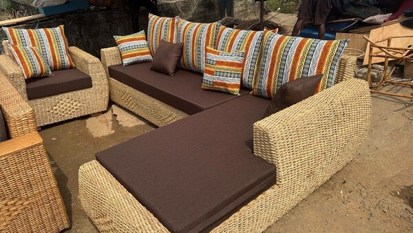 Ensemble canapé en rotin
