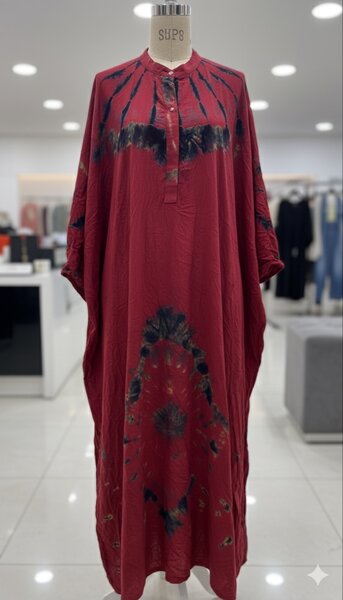 Robe Caftan Rouge Élégante