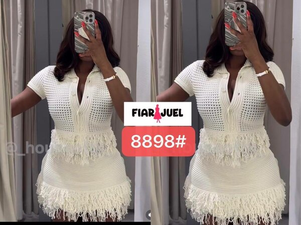 Robe en crochet avec franges