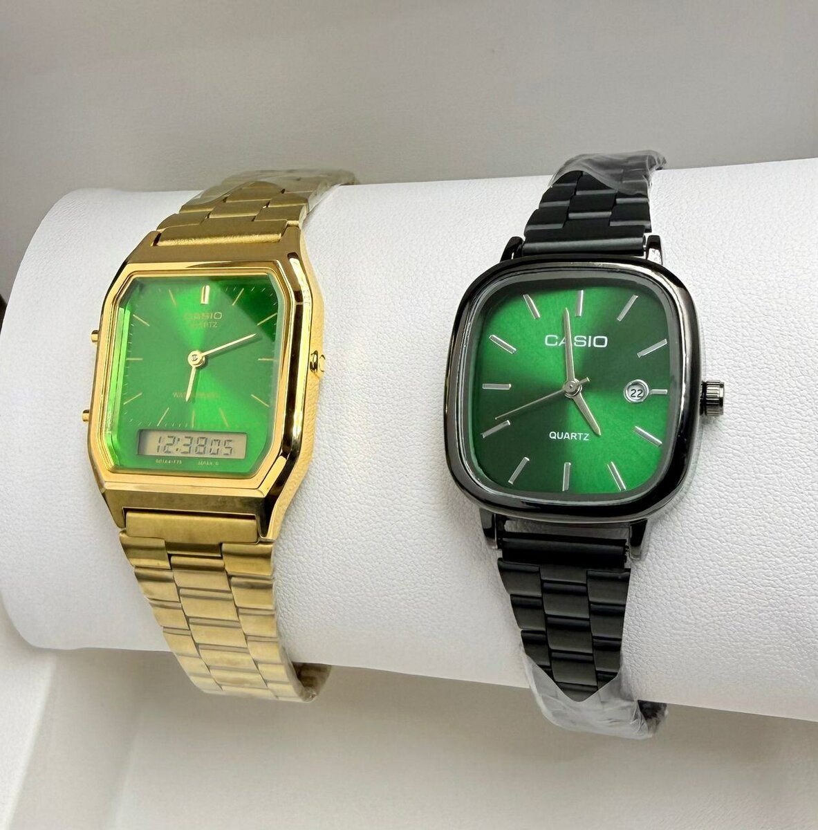 Montre Casio pour couple, bracelet acier