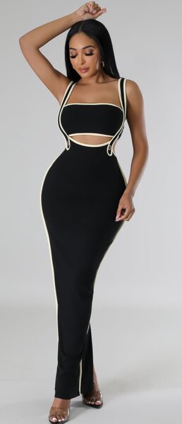 Robe longue élégante noire