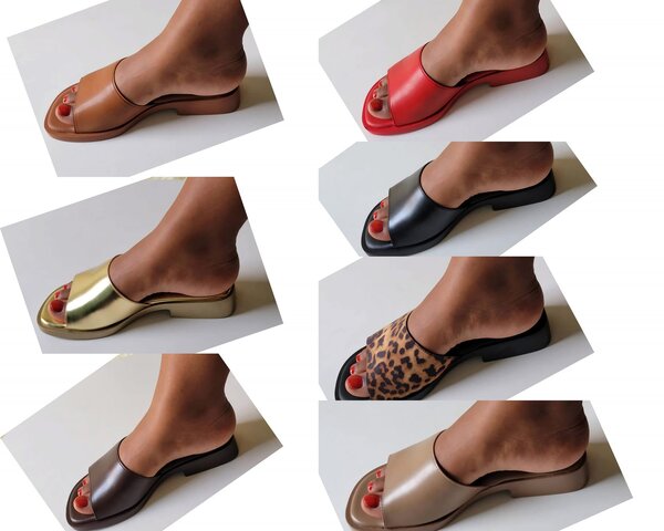 Mules en cuir pour femme