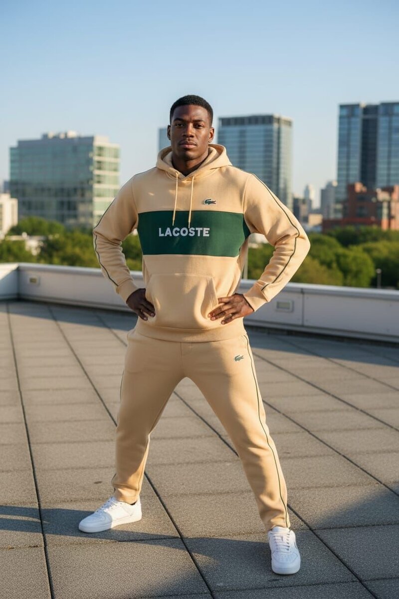 Sweat à capuche Lacoste homme blanc