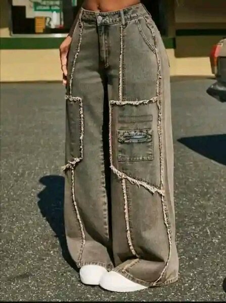 Jean baggy vintage patchwork